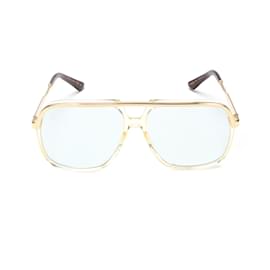 Gucci-Getönte Pilotenbrille-Weiß