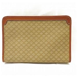 Céline-Macadam Canvas Clutch Bag-Brown