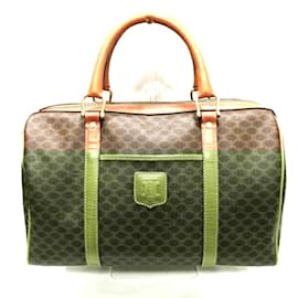 Céline-Macadam Canvas Boston Bag-Brown