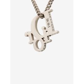 Christian Dior-Silver logo necklace-Silvery