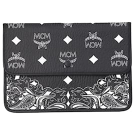 MCM Black monogram leather pouch Black