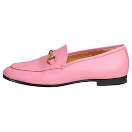 Gucci-Pink Jordan leather loafers - size EU 37-Pink