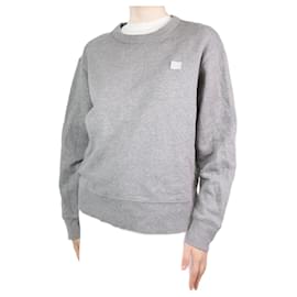 Acne-Grey crewneck jumper - size S-Grey