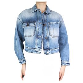 Weekend Max Mara Blue cropped denim jacket - size UK 6 Blue