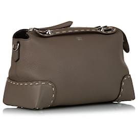 Fendi-Fendi Gray Small By The Way Leather Satchel-Grey