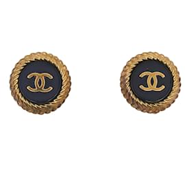 Chanel-Chanel Gold CC Clip On Earrings-Golden