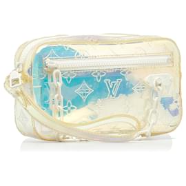 Louis Vuitton-Louis Vuitton White Monogram Prism Pochette Volga-White