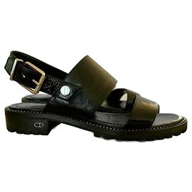 Dior Black Leather Sandals Black
