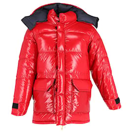 The North Face-The North Face Brown Label Quilted Hooded Down Jacket in Red Nylon-Red