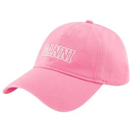 Ganni-Cappellino con logo - Ganni - Cotone - Rosa-Rosa