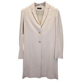 The Row Single Breasted Long Jacket in Ivory Viscose White Cream