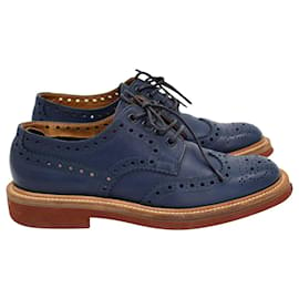 Church's-Church's Lace-Up Brogues in Blue Leather-Blue