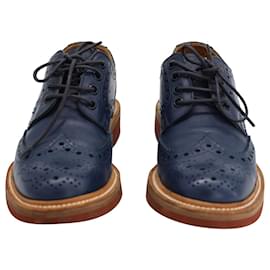 Church's-Church's Lace-Up Brogues in Blue Leather-Blue