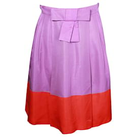 Autre Marque-Kate Spade Purple & Orange Midi Skirt-Purple