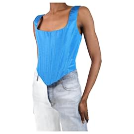 Autre Marque-Haut corset en faille de soie bleue - taille US 4-Bleu