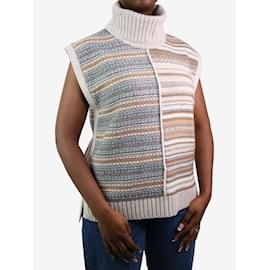 Autre Marque-Beige and grey patterned jumper vest - size L-Other