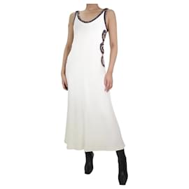 Chloé-Vestido largo color crema con detalle de crochet lateral - talla M-Crudo