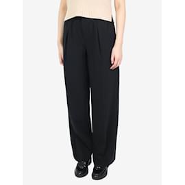 Autre Marque-Black wool-blend elasticated waist trousers - size M-Black