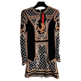 Balmain pour H&M Ikonisches „Conditionierung“- oder „Eagle“-Kleid von Balmain Paris Schwarz Golden