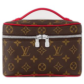 Louis Vuitton Mini Nice Bolsa de viagem vermelha de tecido Vermelho