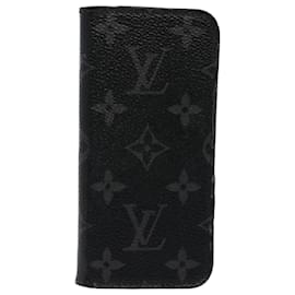 Louis Vuitton-LOUIS VUITTON Monograma Eclipse iPhone 8 Caso M62640 Autenticação de LV 52534-Outro