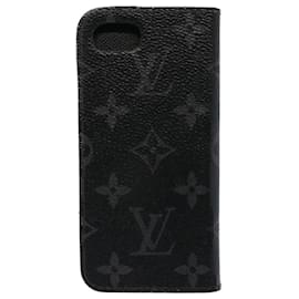 Louis Vuitton-LOUIS VUITTON Monograma Eclipse iPhone 8 Caso M62640 Autenticação de LV 52534-Outro