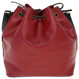 Louis Vuitton-LOUIS VUITTON Epi Petit Noe Shoulder Bag bicolor Black Red M44172 LV Auth fm2697-Black,Red