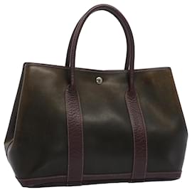 Hermès-HERMES Amazonia Garden Party PM Tote Bag Toile Enduite Marron Auth bs7979-Marron