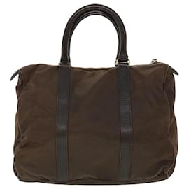 Prada-PRADA Hand Bag Nylon Leather Brown Auth bs8055-Brown
