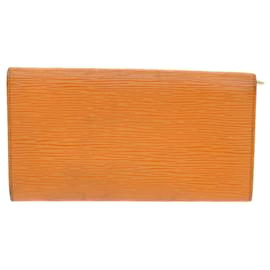 Louis Vuitton-LOUIS VUITTON Epi Porte Monnaie Credit Wallet Orange Mandarin M6359H Auth 52891-Other,Orange