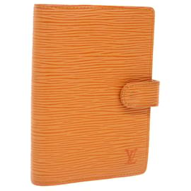 Louis Vuitton-LOUIS VUITTON Epi Agenda PM Day Planner Cover Orange Mandarin R2005H Auth 52874-Other,Orange