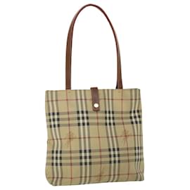 Burberry-BURBERRY Nova Check Tote Bag PVC Leather Beige Brown black Auth bs8096-Brown,Black,Beige
