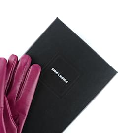Saint Laurent-SAINT LAURENT  Gloves T.International M Leather-Purple