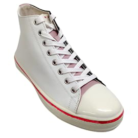 Marni-marni blanco / rosado / Zapatillas altas Gooey negras-Blanco