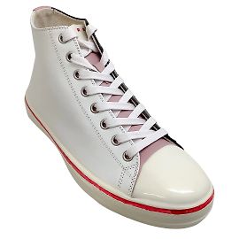 Marni White / Rosa / Schwarze klebrige High-Top-Sneaker Weiß