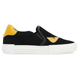 Fendi-Fendi Monster Eye Black / Yellow Suede EU 38 Uk 5-Black