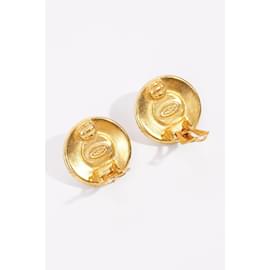 Chanel-Chanel Gripoix Logo Earings Gold / Gripoix Base Metal-Golden