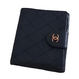 Autre Marque Chanel 2.55 Black Leather Wallet Black