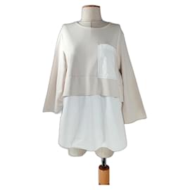 Top de algodón Cos blanco beige multicolor Blanco Multicolor Beige