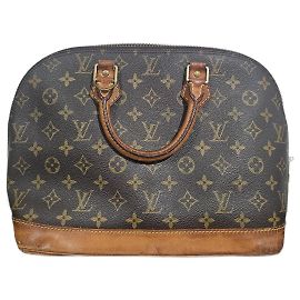 Borsa a mano Louis Vuitton Alma Marrone Beige Pelle Marrone Beige