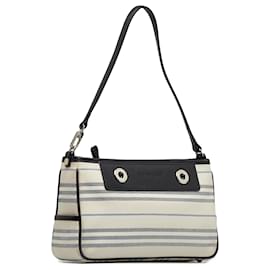 Burberry-Burberry White Canvas Shoulder Bag-White