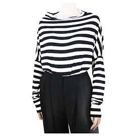 Norma Kamali Body blanc rayé col montant - taille S Blanc