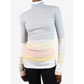 Autre Marque-Multicoloured high-neck tiered top - size XS-Multiple colors