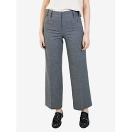 Chanel-Grey wide-leg wool trousers - size FR 38-Grey