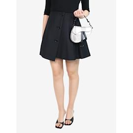 Christian Dior-Black pleated wool mini skirt - size UK 10-Black