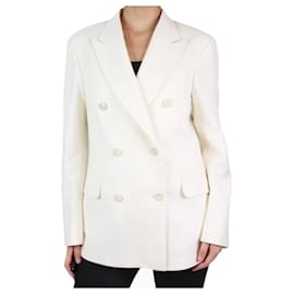 Autre Marque-White double breasted wool blazer - size UK 8-White