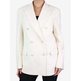 Autre Marque-White double breasted wool blazer - size UK 8-White