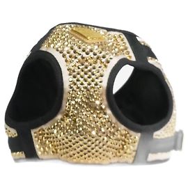 Prada Gold crystal-studded dog harness Golden