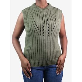 Autre Marque-Colete jumper tricotado verde oliva - tamanho M-Outro