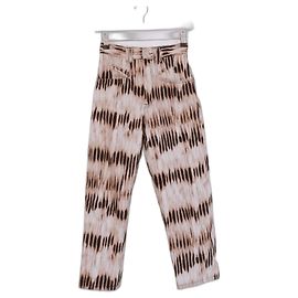 Isabel Marant AW19 Tie Dye Print high waisteded Jeans Brown
